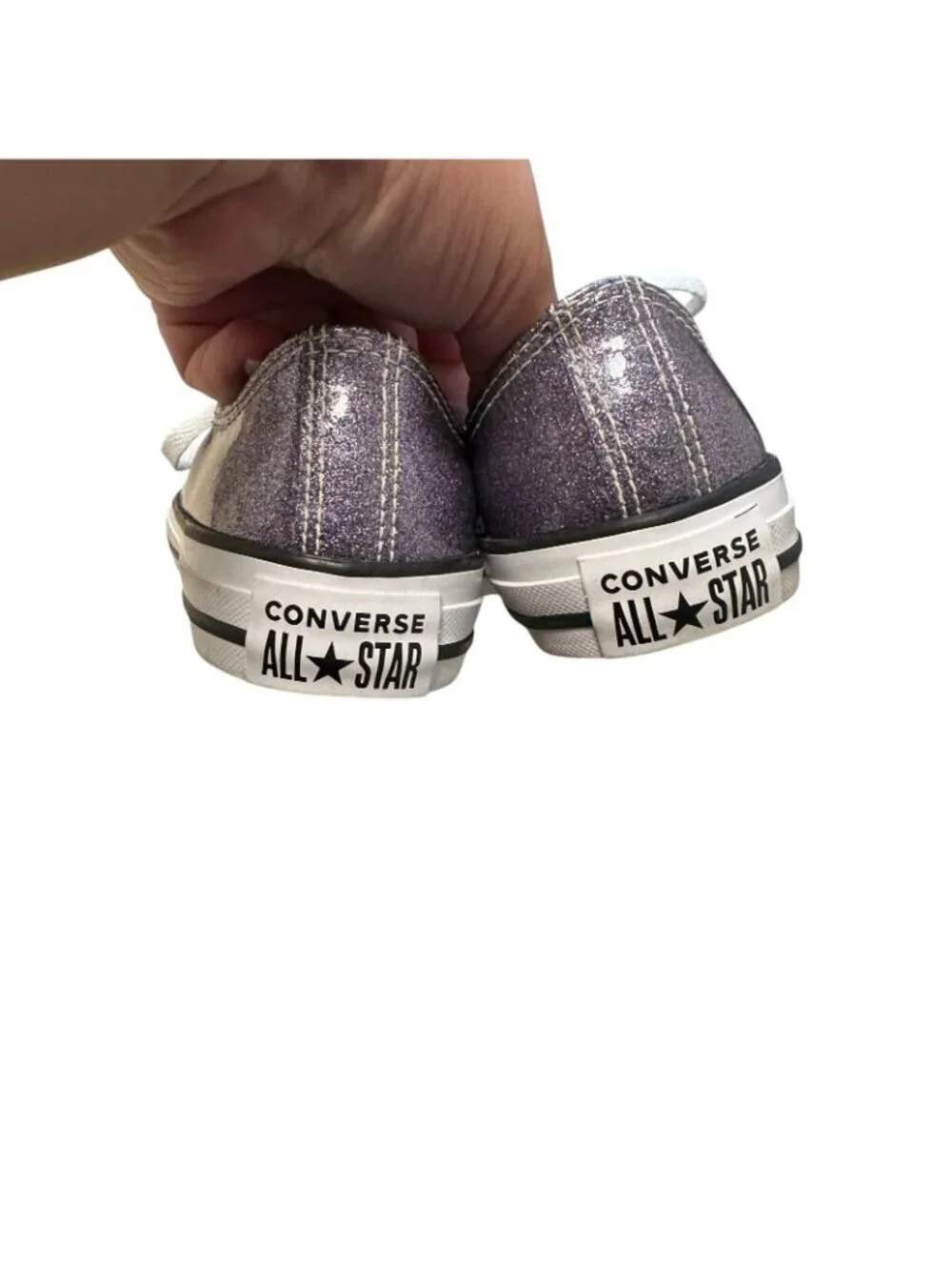 Converse All Star Metallic Purple Fashion Low Sneakers Shoes Junior Size 5